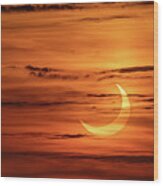 Solar Eclipse 2021 Wood Print