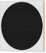 Solid Black Circle Wood Print