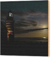Solitary Outpost West Quoddy Head Lighthouse Wood Print