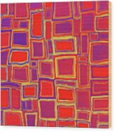 Some Like It Hot Abstract Squares In Red Wood Print