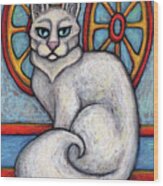 Sookie. The Hauz Katz. Cat Portrait Painting Series. Wood Print