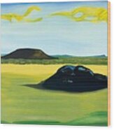 Southwest Usa No12 Painting Southwest Mountains Fish Nature Landscape Blue Collage Yellow Green Agriculture America Art Artwork Barn Brushstrokes Buildings Farm Field Grass Heartland Hills Wood Print