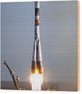 Soyuz Rocket Launch Wood Print