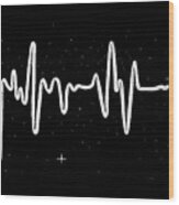 Space Heartbeat Wood Print