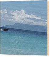 Speed Boat At Sea In Seychelles Kn41 Wood Print