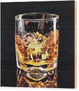 Splash Whiskey Scotch Bar Art Painting 2 Wood Print