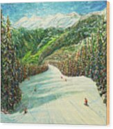 Spring Skiing At Verbier Wood Print