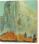 Cowboy Hat Mountain Painting # 344 Wood Print