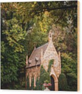 St. Catherine's At Bell Gable Stone Chapel In The Ozarks Of Northwest Arkansas Wood Print