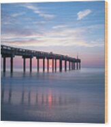 St Johns County Pier Sunrise Wood Print