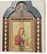 St. Mary And Jesus Orthodox Icon Wood Print