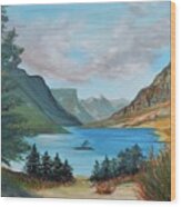 St Mary Lake, Montana Wood Print