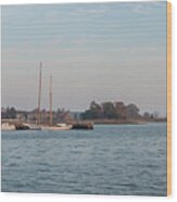 St Michaels Lighthouse - Chesapeake Bay Maryland Panorama Wood Print