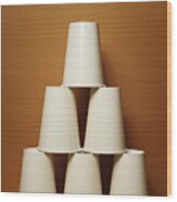 Stacked Cups Wood Print