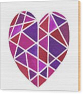 Stained Glass Heart Wood Print