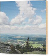 Standing On A Rock In Jizera Mountains Wood Print