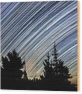 Star Trails From Mt. Graham Wood Print