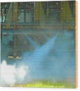 Railroad Machinery - Shay Locomotive Blowing Off Steam Wood Print