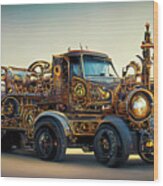 Steampunk Truck 01 Wood Print
