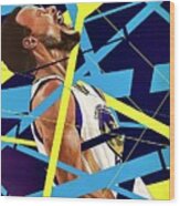 Steph Curry Warriors Wood Print