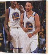 Stephen Curry And Kevin Durant Wood Print