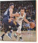 Stephen Curry And Seth Curry Wood Print