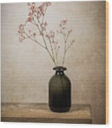 Still Life Gypsophila In A Vase Wood Print