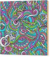 Stinavka - Bright Colorful Zentangle Pattern Wood Print