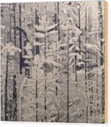 Stippled Forest Wood Print
