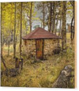 Stone Hut Wood Print