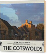 Stow Cream Railway Poster Wood Print