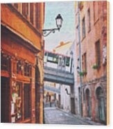 Street Scenes Of Vieux Lyon France Wood Print
