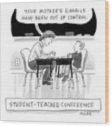 Student Teacher Conference Wood Print