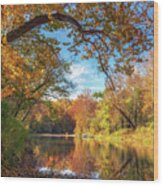 Sugar Creek Autumn Wood Print