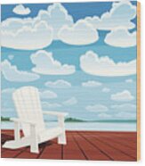 Summer Background (muskoka Chair) Wood Print