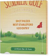 Summer Golf Tournament Poster Wood Print