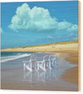 Summertime Beach Wood Print