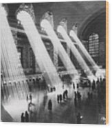 Sun Beams Into Grand Central Station Wood Print