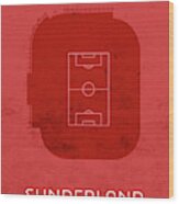 Sunderland Sports Stadium Minimalist Football Soccer Series Wood Print