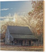 Sundog Rainbow Over The Horse Barn Wood Print