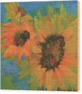 Sunflower Love Wood Print