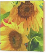 Sunflowers For Ukraine Wood Print