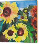 Sunflowers Wood Print