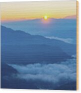 Sunrise At Mount Kiltepan In Sagada Wood Print