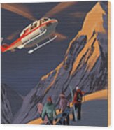 Sunrise Heliski Wood Print