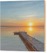 Sunrise On Oneida Lake Wood Print