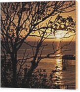 Sunrise Over Llandudno Pier Wood Print