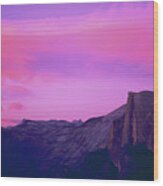 Vivid Sunset At Glacier Point, Half Dome, Yosemite National Park, Yosemite, California Wood Print