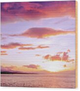 Sunset At Lincoln City Oregon Wood Print