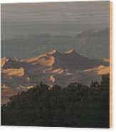 Sunset At The Colorado Dunes Wood Print